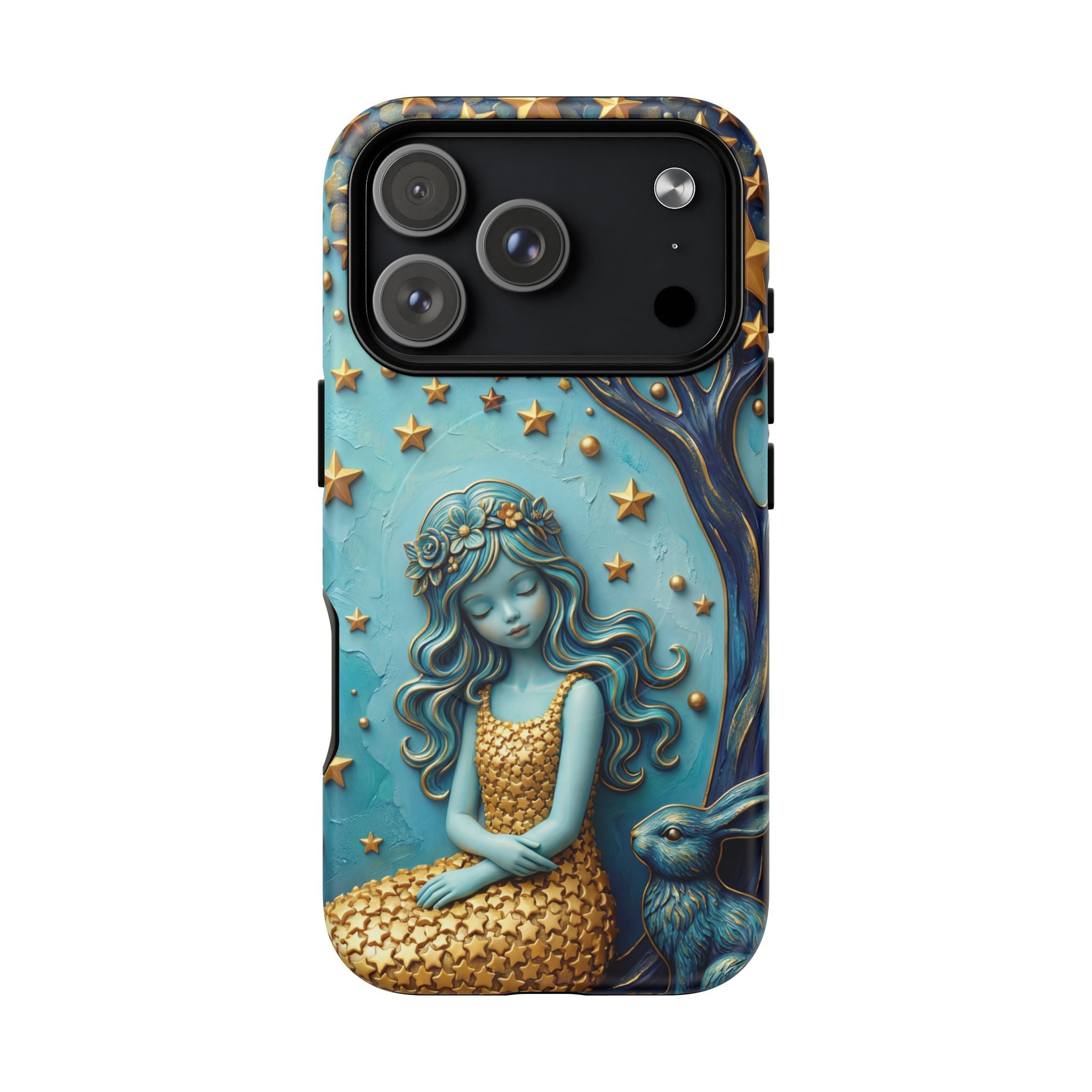 Custodia rigida MagSafe per iPhone Dreamy Maiden Under Starry Sky