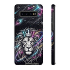 Galaxy Lion Samsung Galaxy Phone Case | Neon Crowned Lion Protective Case