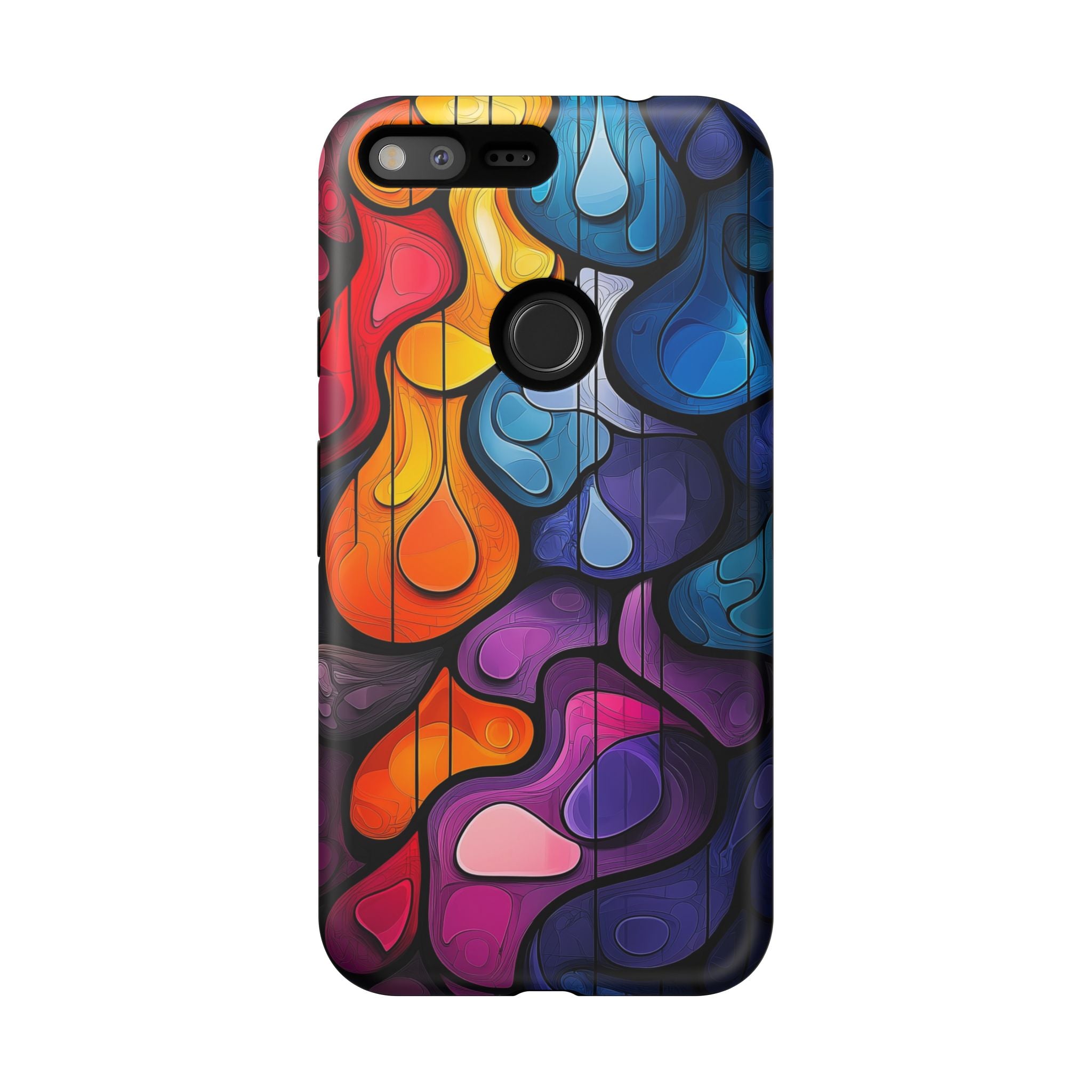 Abstract Colourful Drop Google Pixel Case — Vibrant Stained-Glass