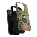 Floral Owl Tough iPhone Case | Cute Botanical Protective Cover
