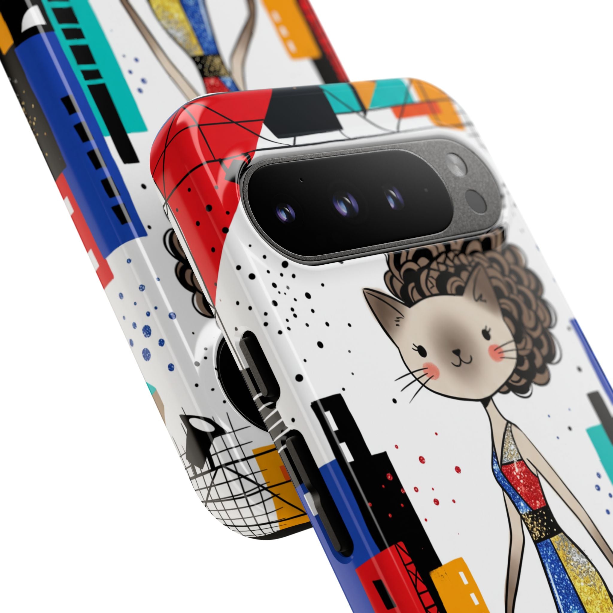 Cover per Google Pixel Catwalk City | Gatto carino alla moda
