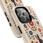 Floral Folk Art Bunny Tough iPhone Case