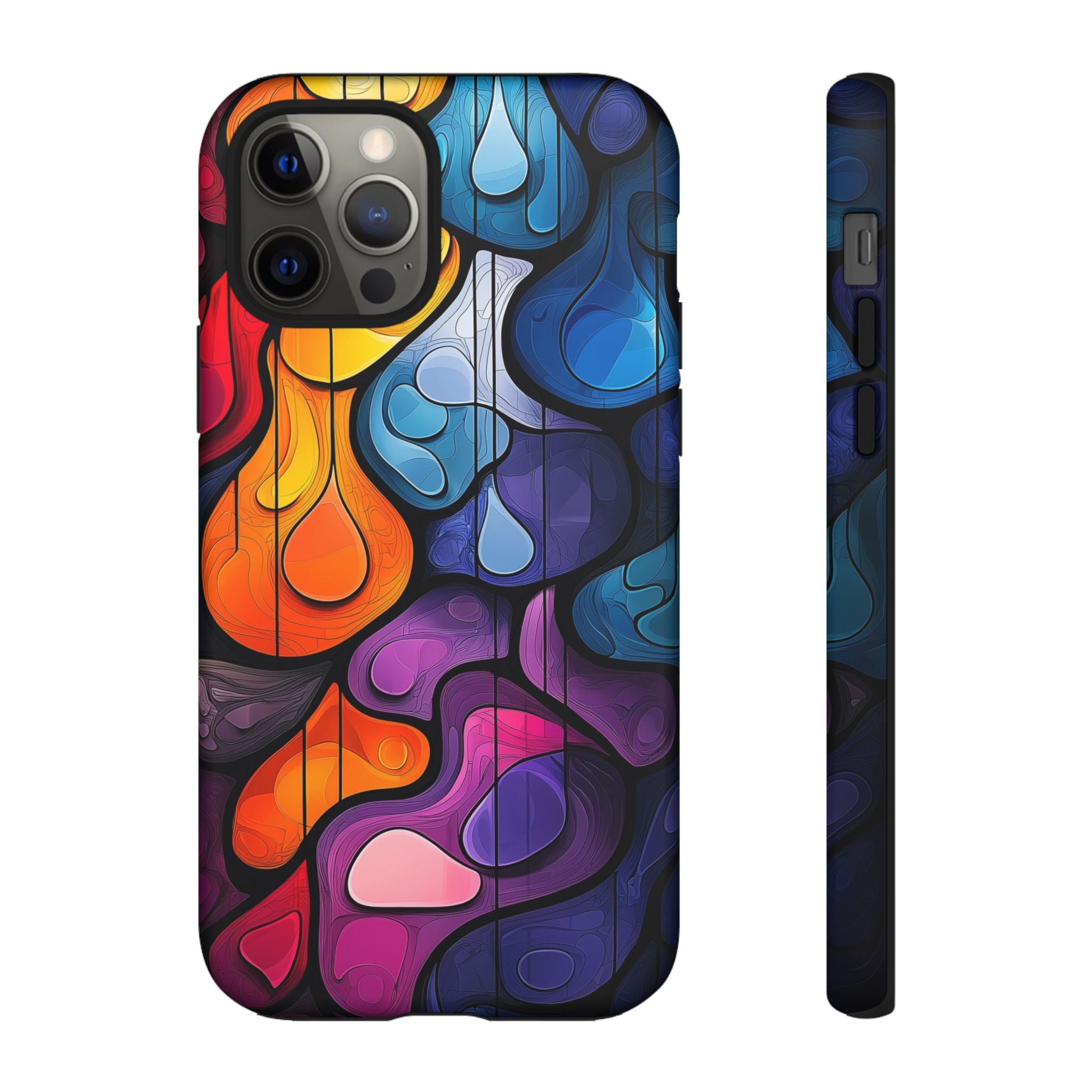 Abstract Colourful Drop iPhone Case — Vibrant Stained-Glass