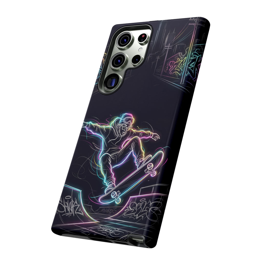 Neon Skateboard Samsung Galaxy Phone Case | Glow Skatepark Protective Cover