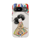 Illustrated Trench Coat Fashion Chic City Girl Google Pixel Phone Case