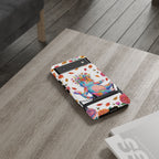 Custodia protettiva per Google Pixel con gatto floreale colorato su Pilates Reformer