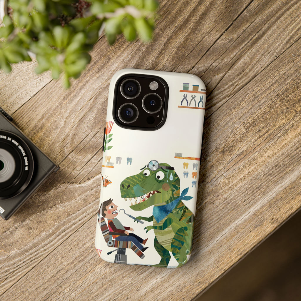 Dinosaur Dentist Tough iPhone Case | Cute Pediatric Dental Cover