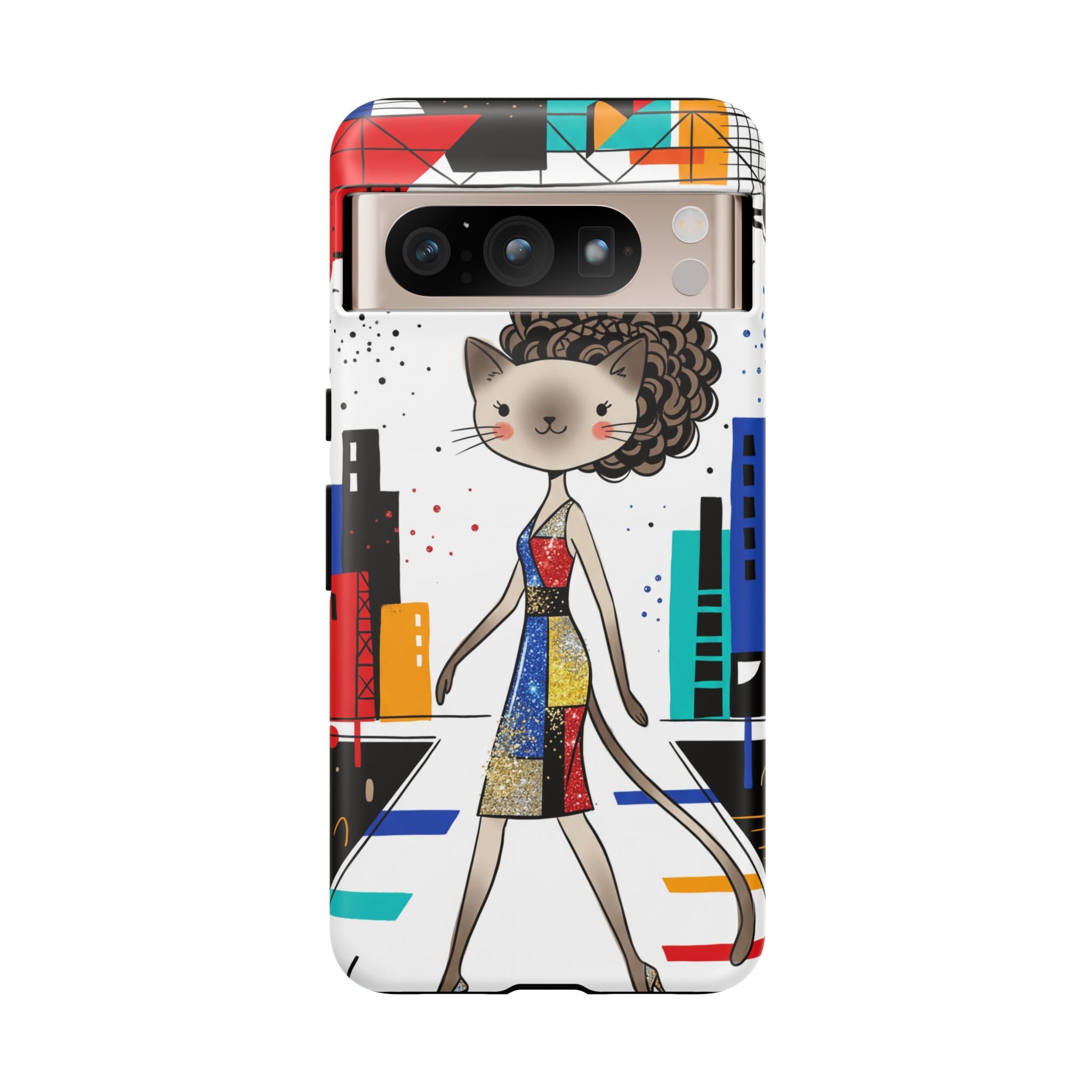 Catwalk City Google Pixel Phone Case | Cute Fashion Cat