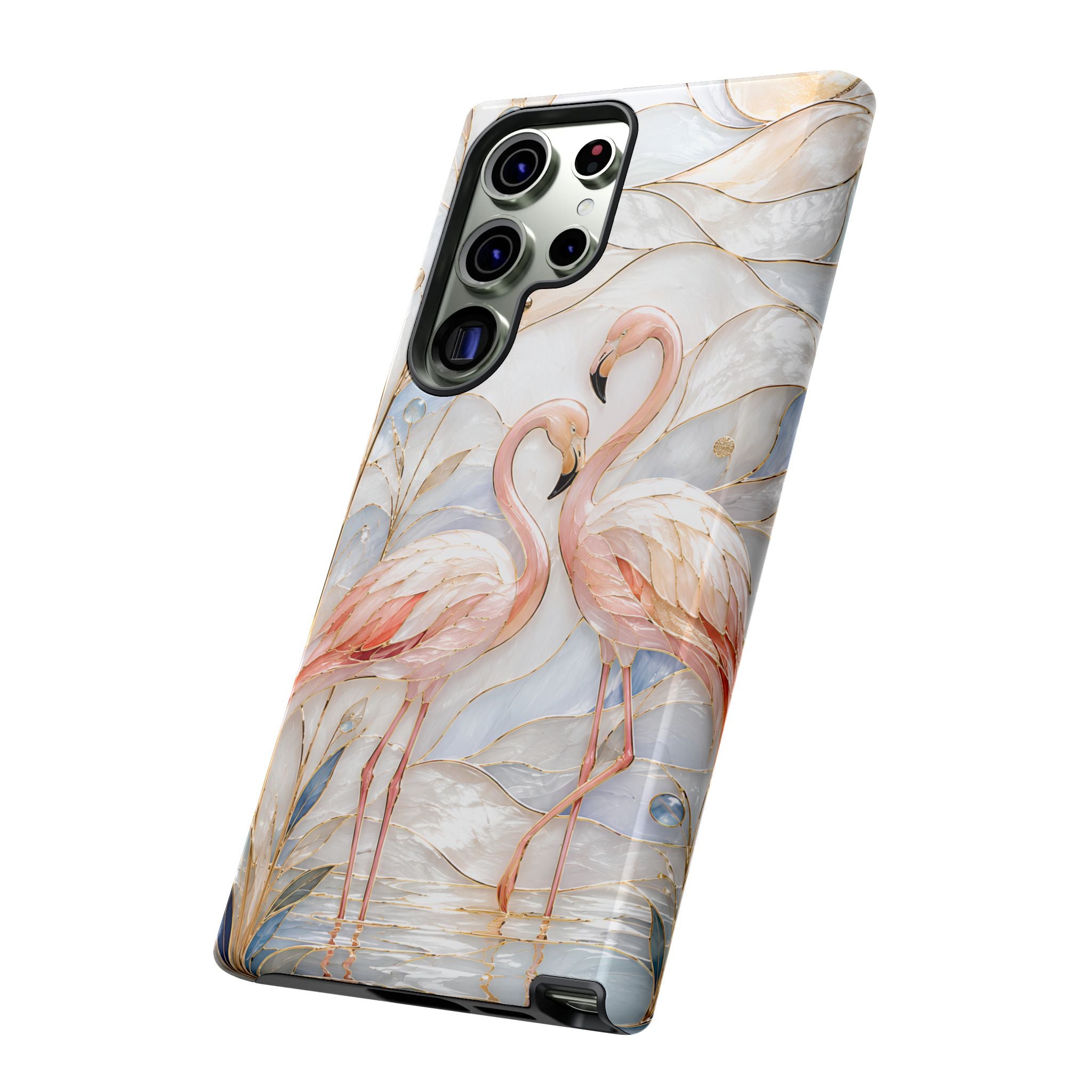 Flamingo Samsung Galaxy Phone Case | Stained Glass Bird Art