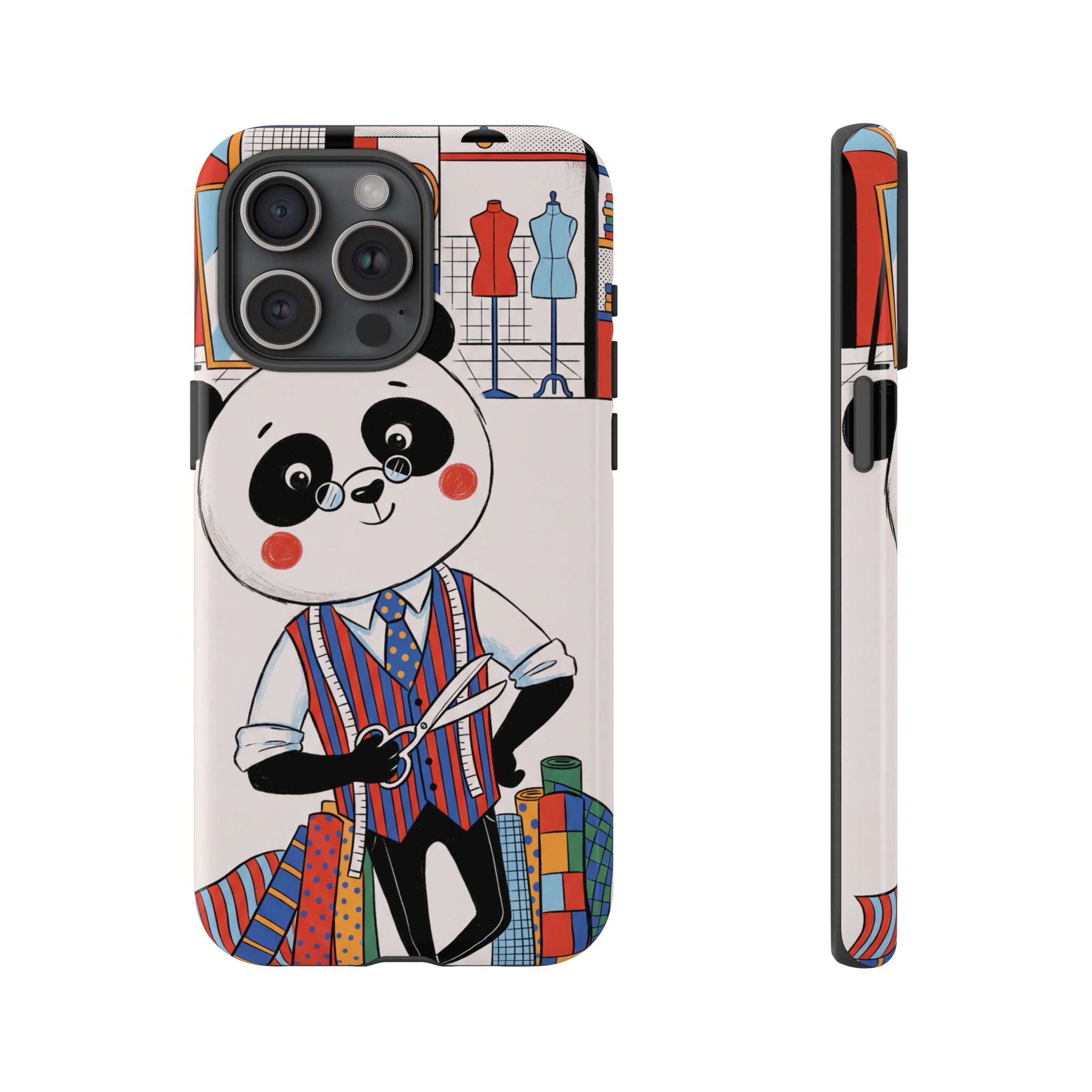 Panda Tailor iPhone Case | Cute Seamstress Cartoon