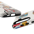 Whimsical Girl on Brompton Bicycle Urban Illustration Samsung Galaxy Phone Case