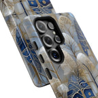Blue Gold Winter Forest Samsung Galaxy Case — Elegant Tree Pattern Tough Case