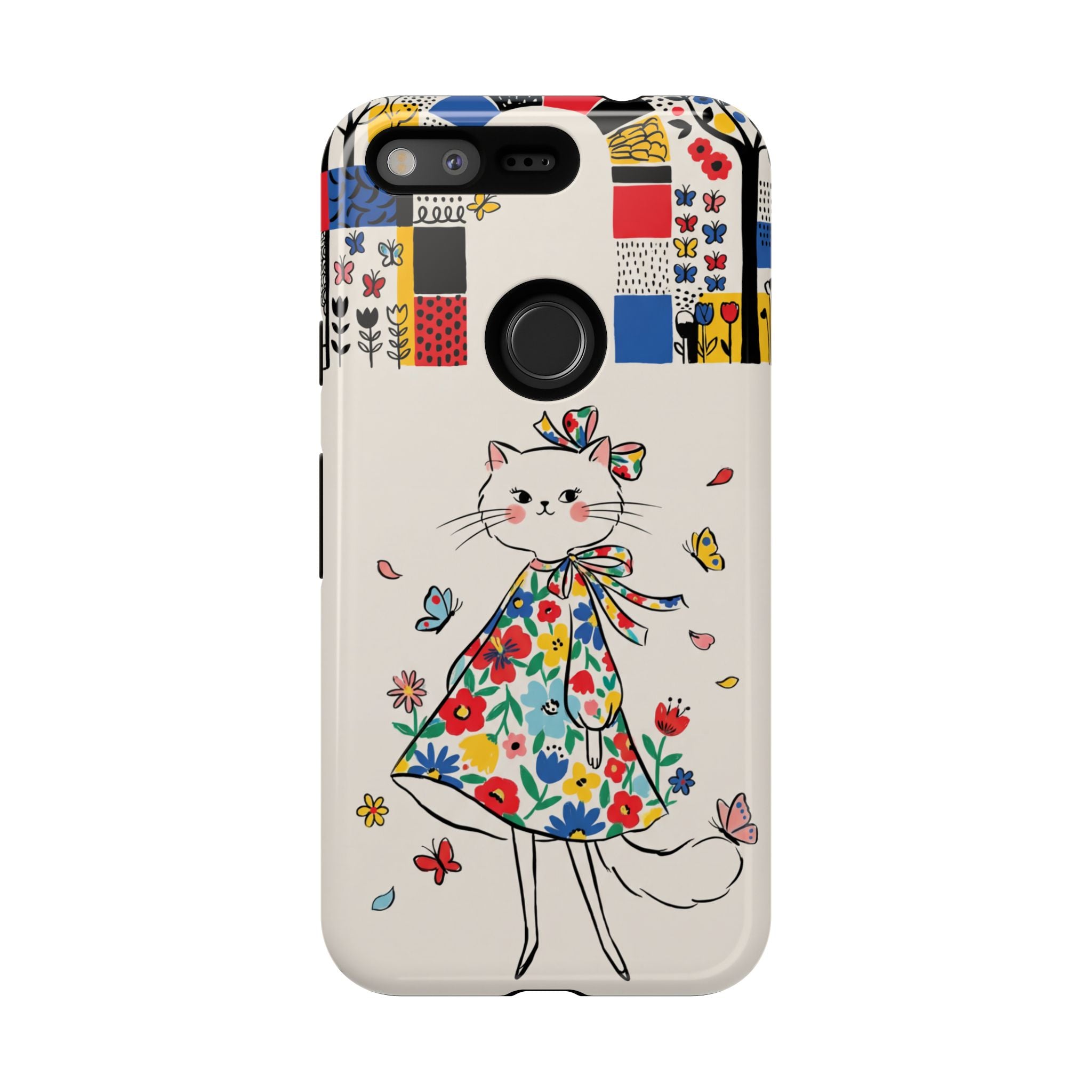Floral Kitty Google Pixel Phone Case | Cute Cat