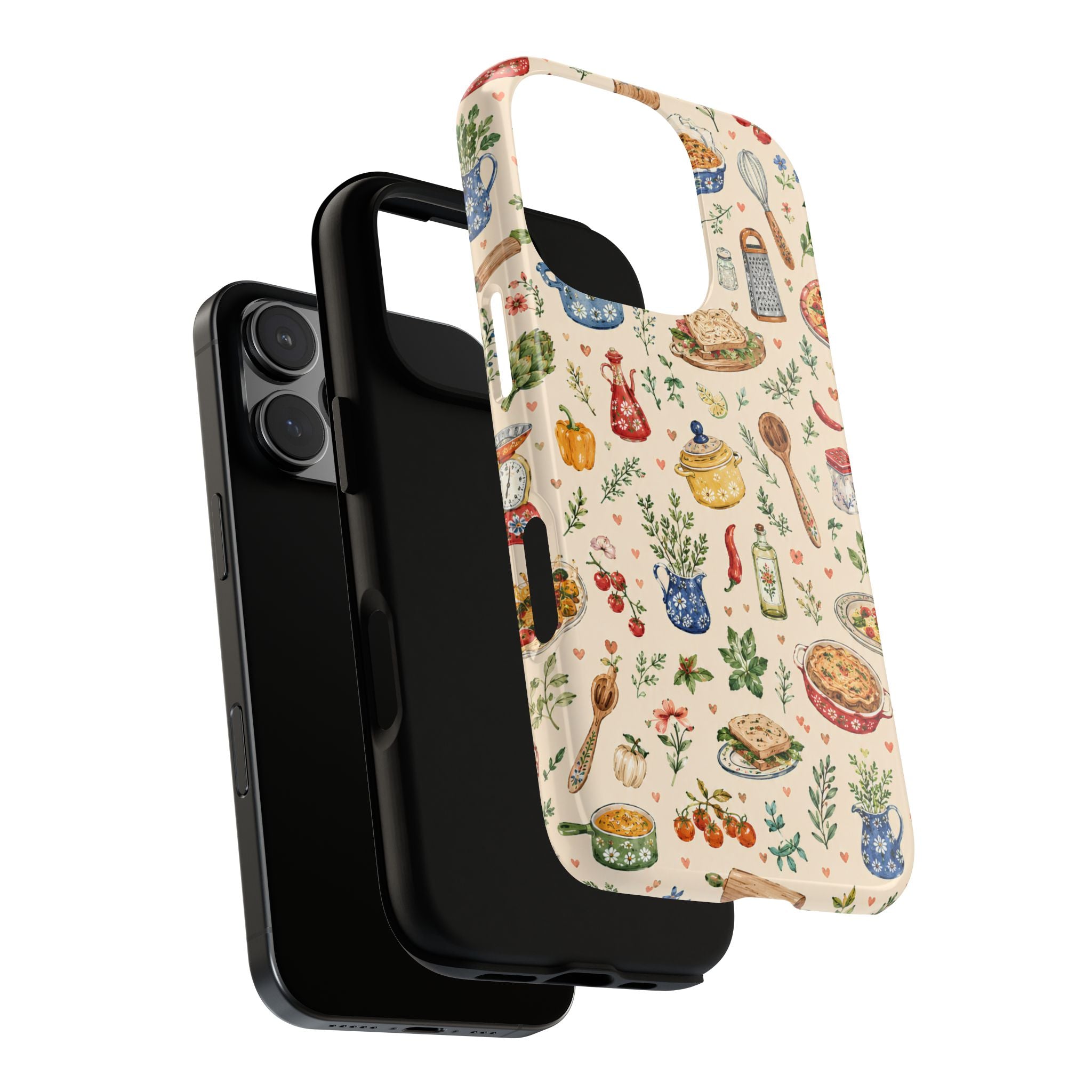Kitchen Pattern iPhone Case | Vintage Cooking Recipe Phone Cover