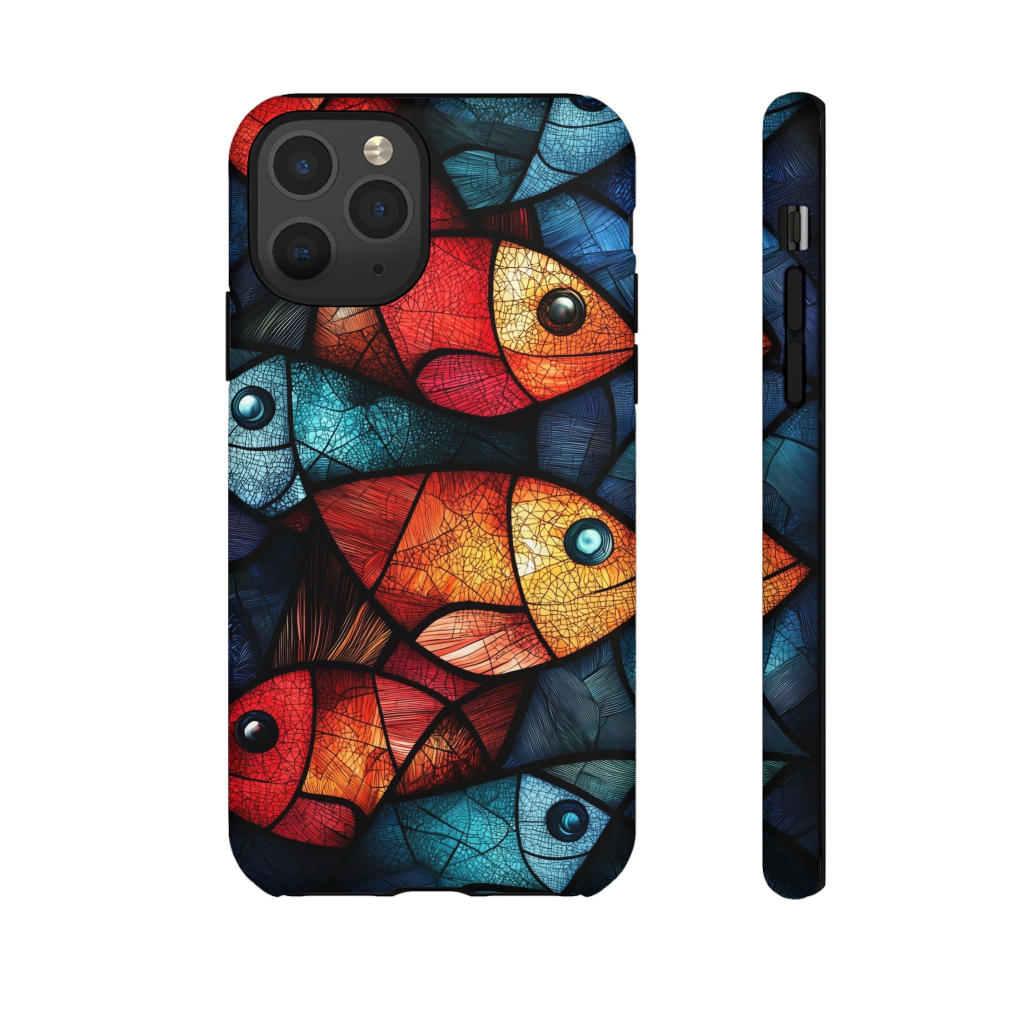 Fish Mosaic Tough iPhone Case — Colourful Artistic Fish Pattern