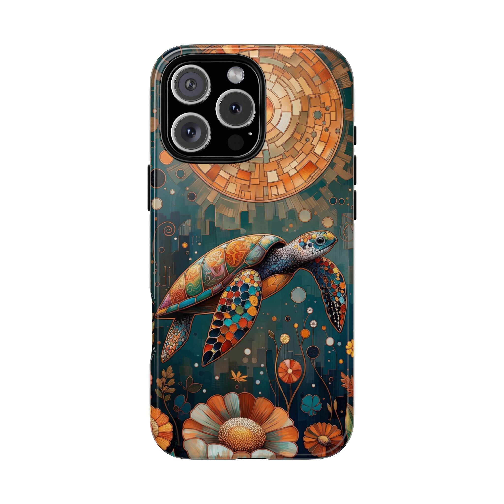 Sea Turtle Mosaic iPhone Case | Artistic Ocean Nature Protective Cover