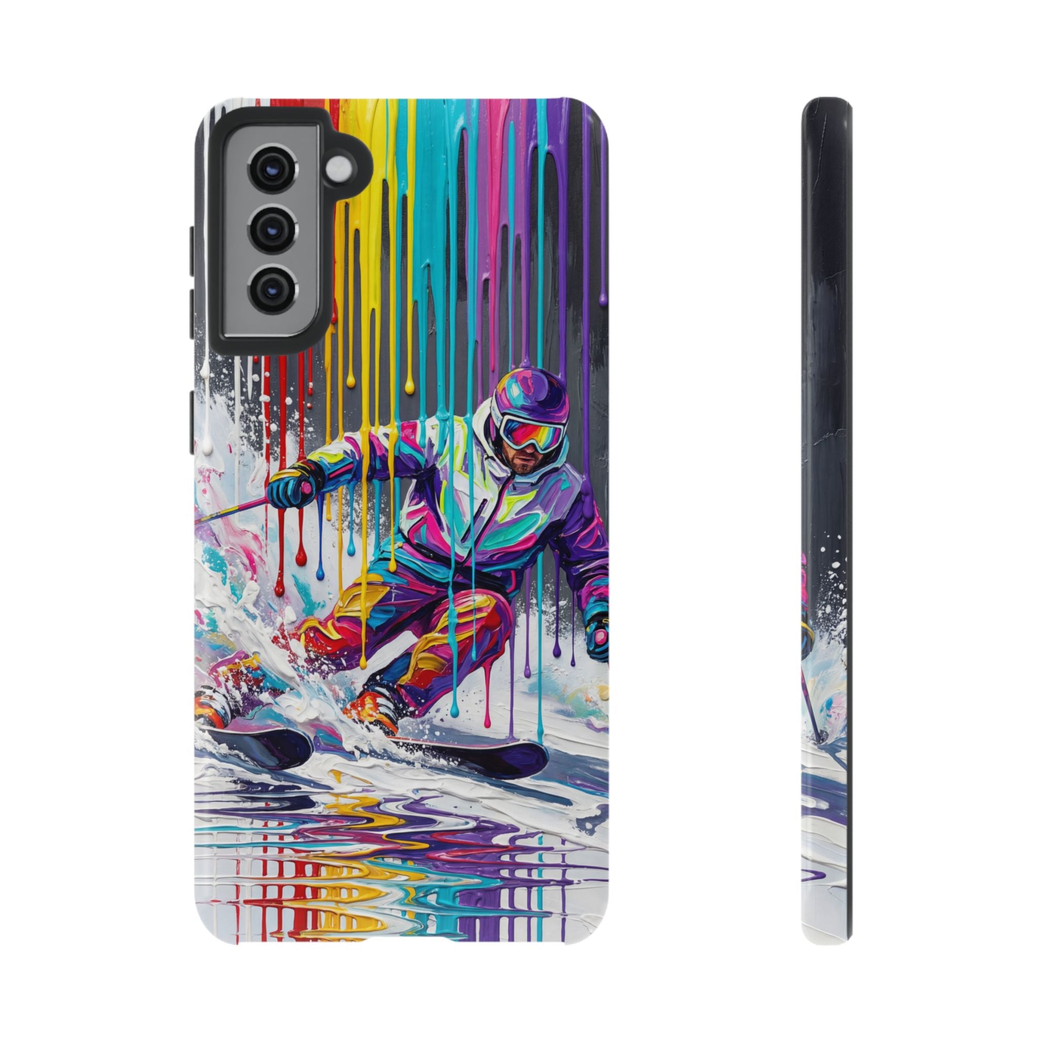 Colourful Skiing Drip Art Tough Samsung Galaxy Phone Case