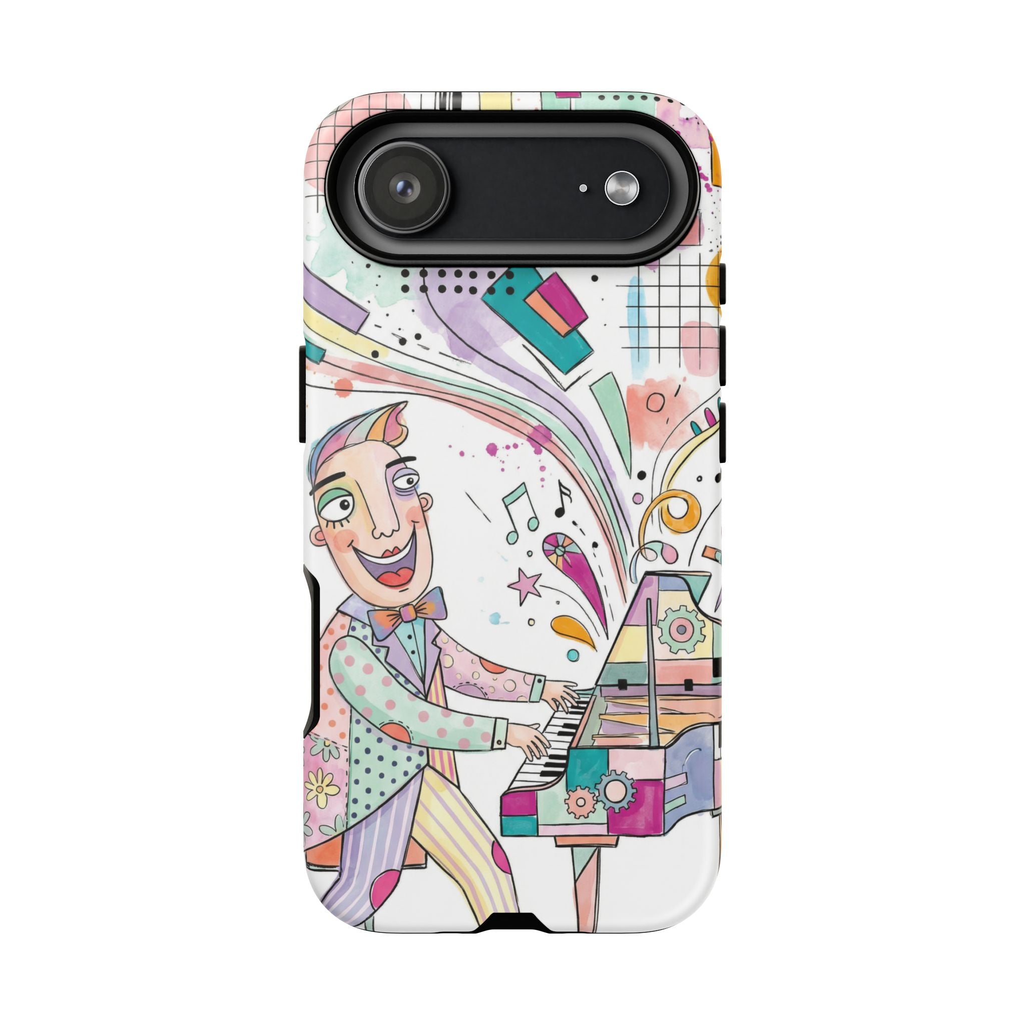 Musical Pianist iPhone Case | Colorful Whimsical Piano Art