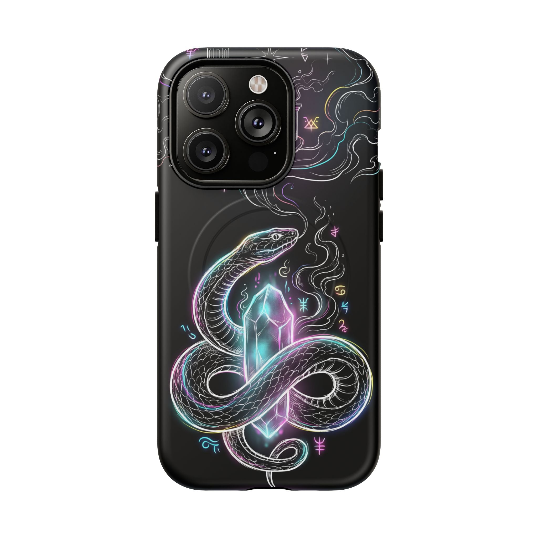 Neon Occult Mystic Snake Crystal MagSafe iPhone Case