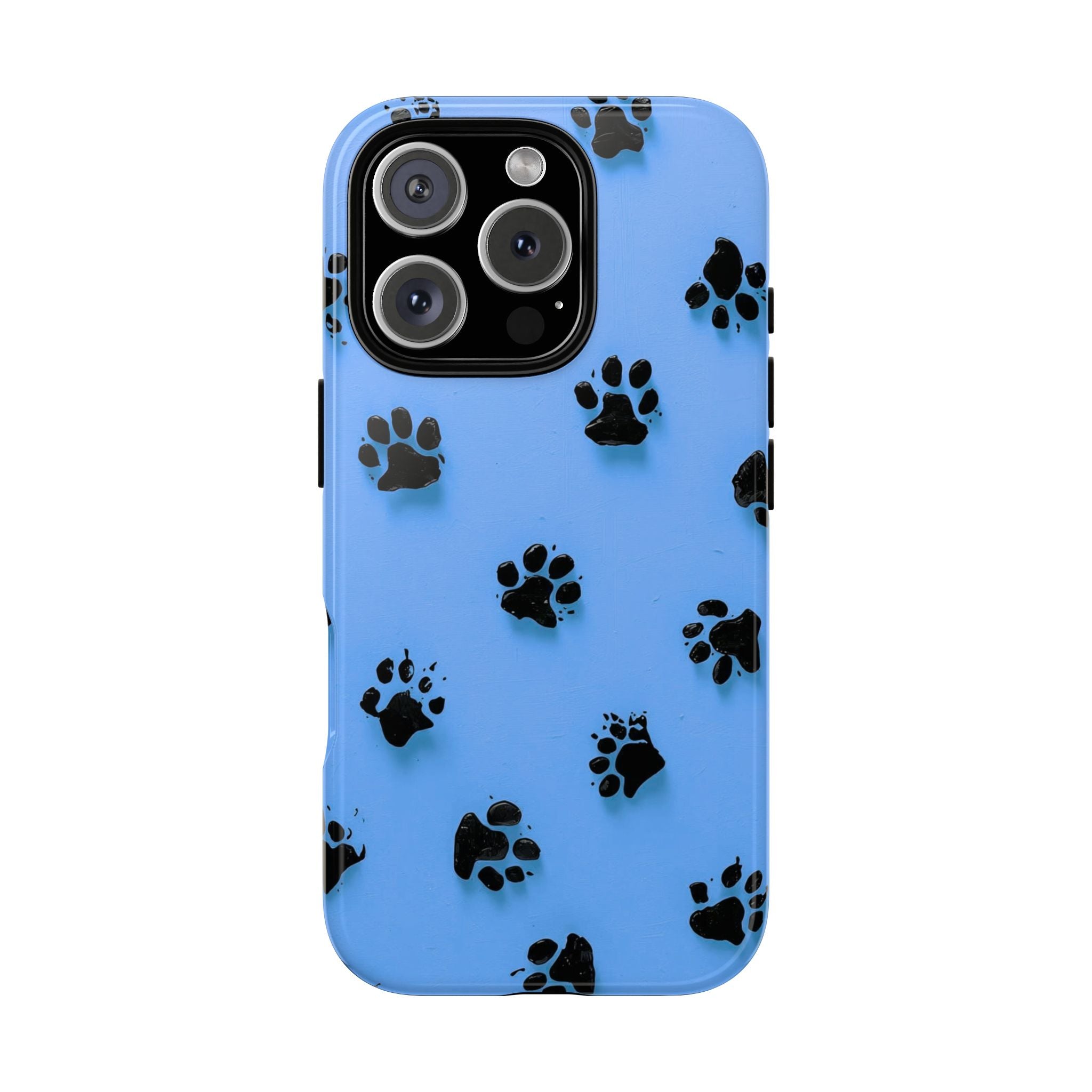Blue Paw Print Tough iPhone Case — Protective Dog & Cat Lover Cover