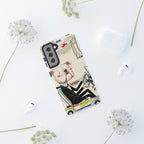 Bulldog Driver Samsung Galaxy Phone Case | Cute Retro Dog Illustration