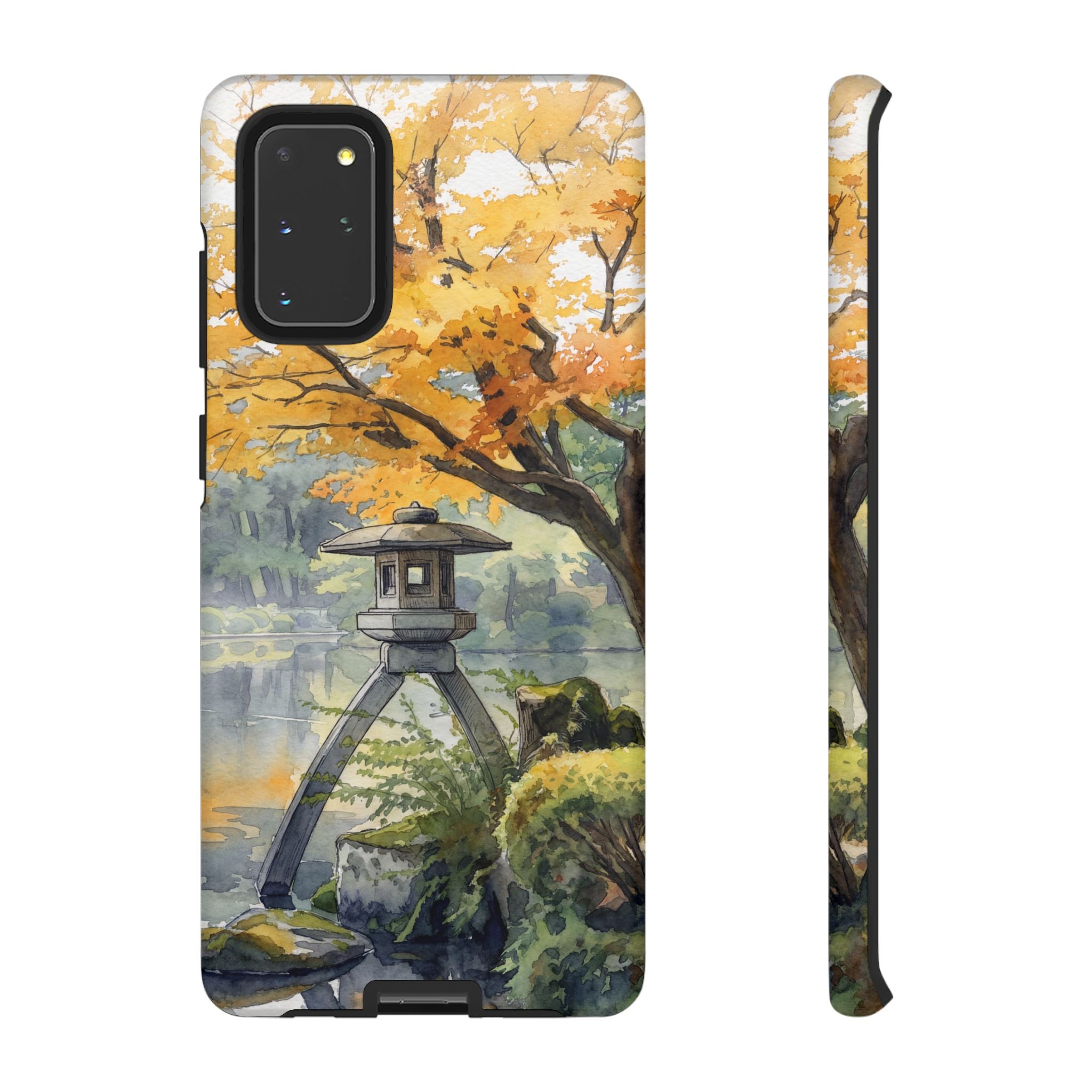 Autumn Japanese Garden Samsung Galaxy Phone Case | Scenic Lantern Fall