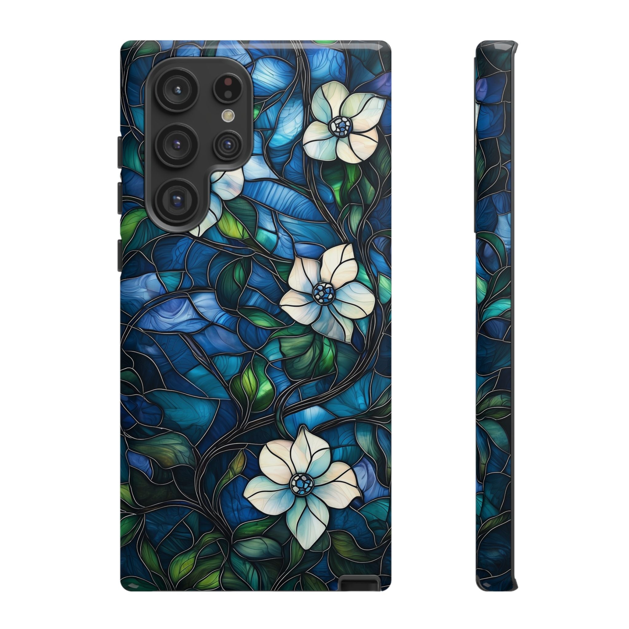 Floral Stained Glass Samsung Galaxy Case – Blue Garden