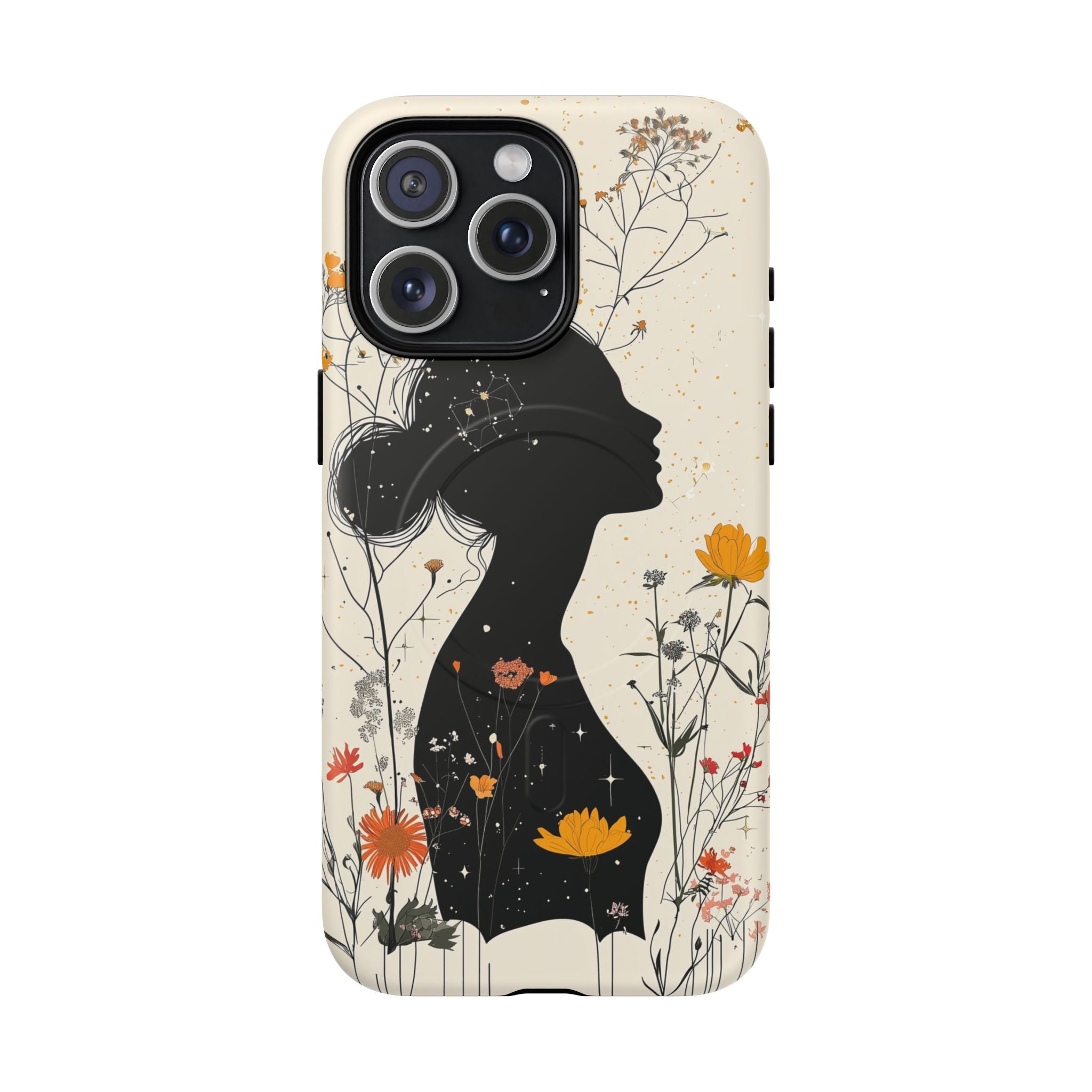 Custodia MagSafe per iPhone con silhouette floreale | Botanical Woman