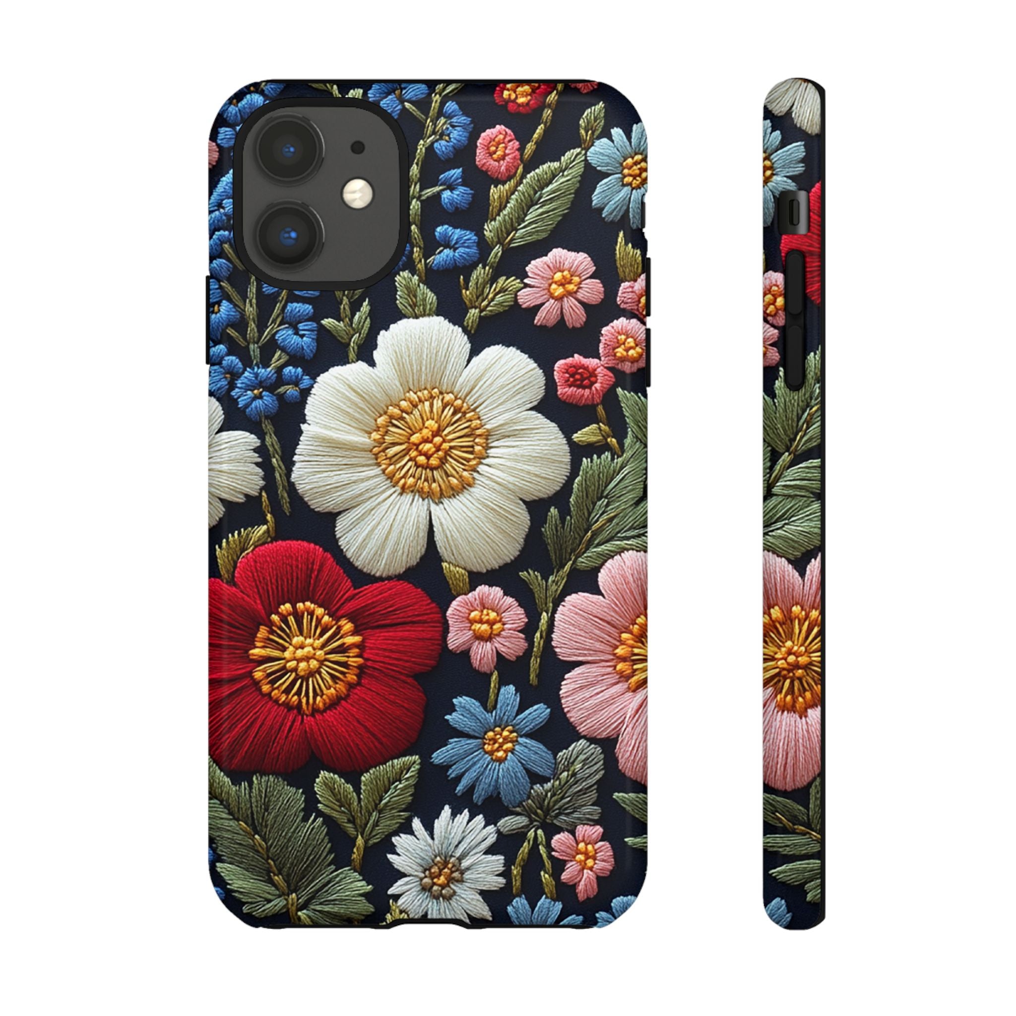 Floral Embroidered Garden iPhone Case