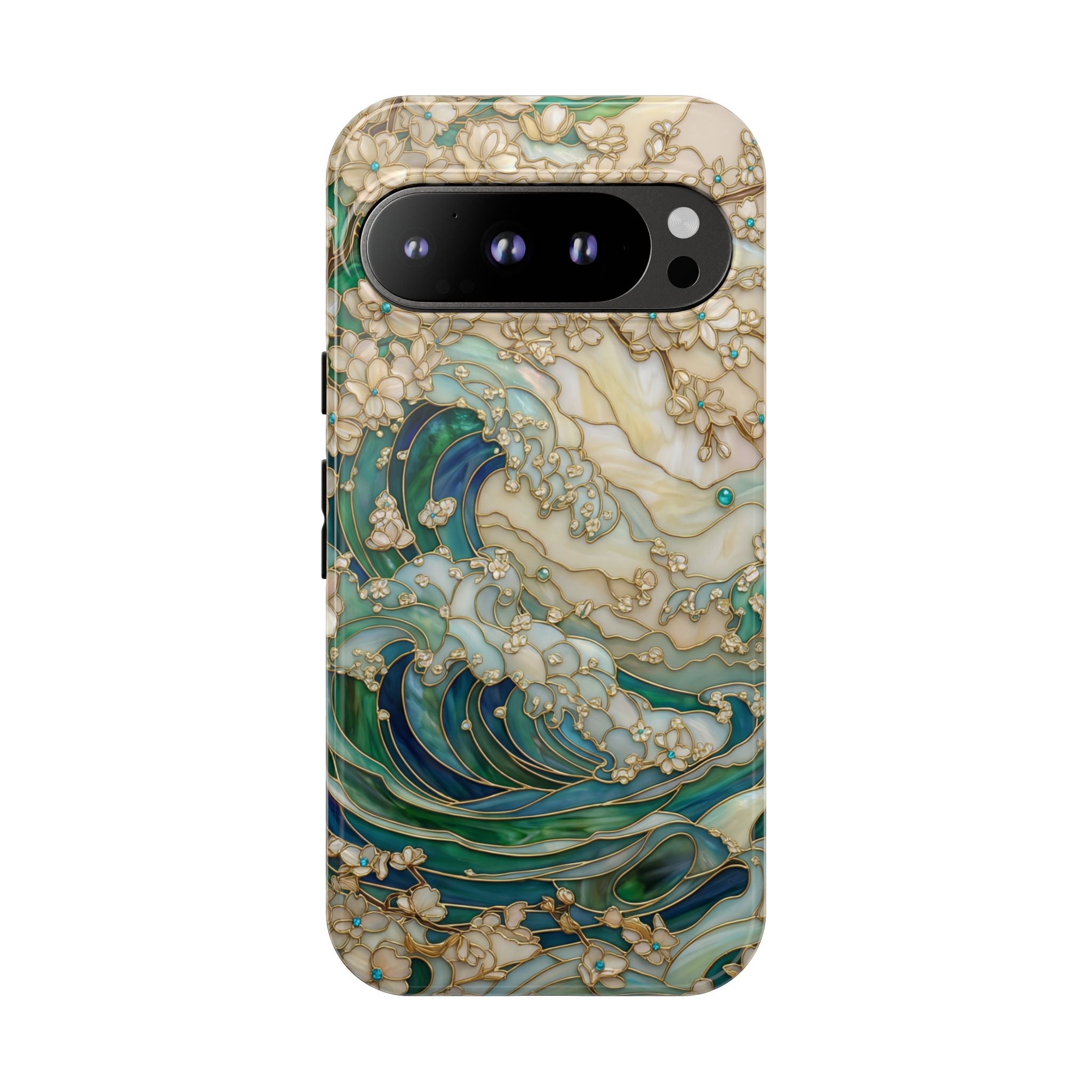 Elegant Ocean Wave Floral Art Google Pixel Case