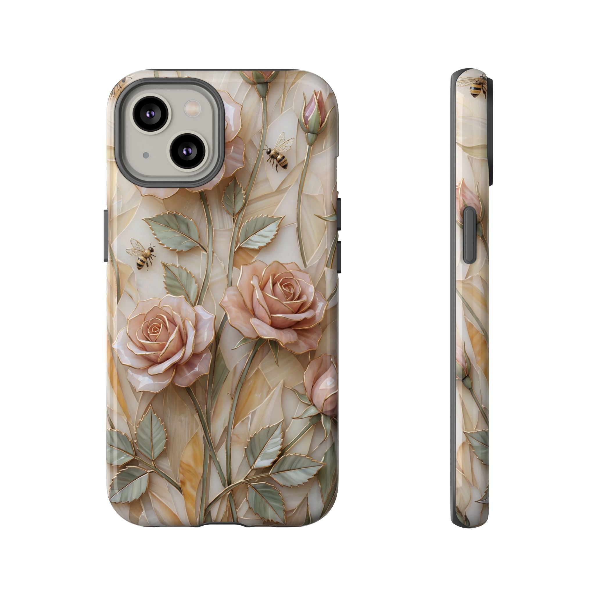Vintage Blush Rose Floral Tough iPhone Protective Cover