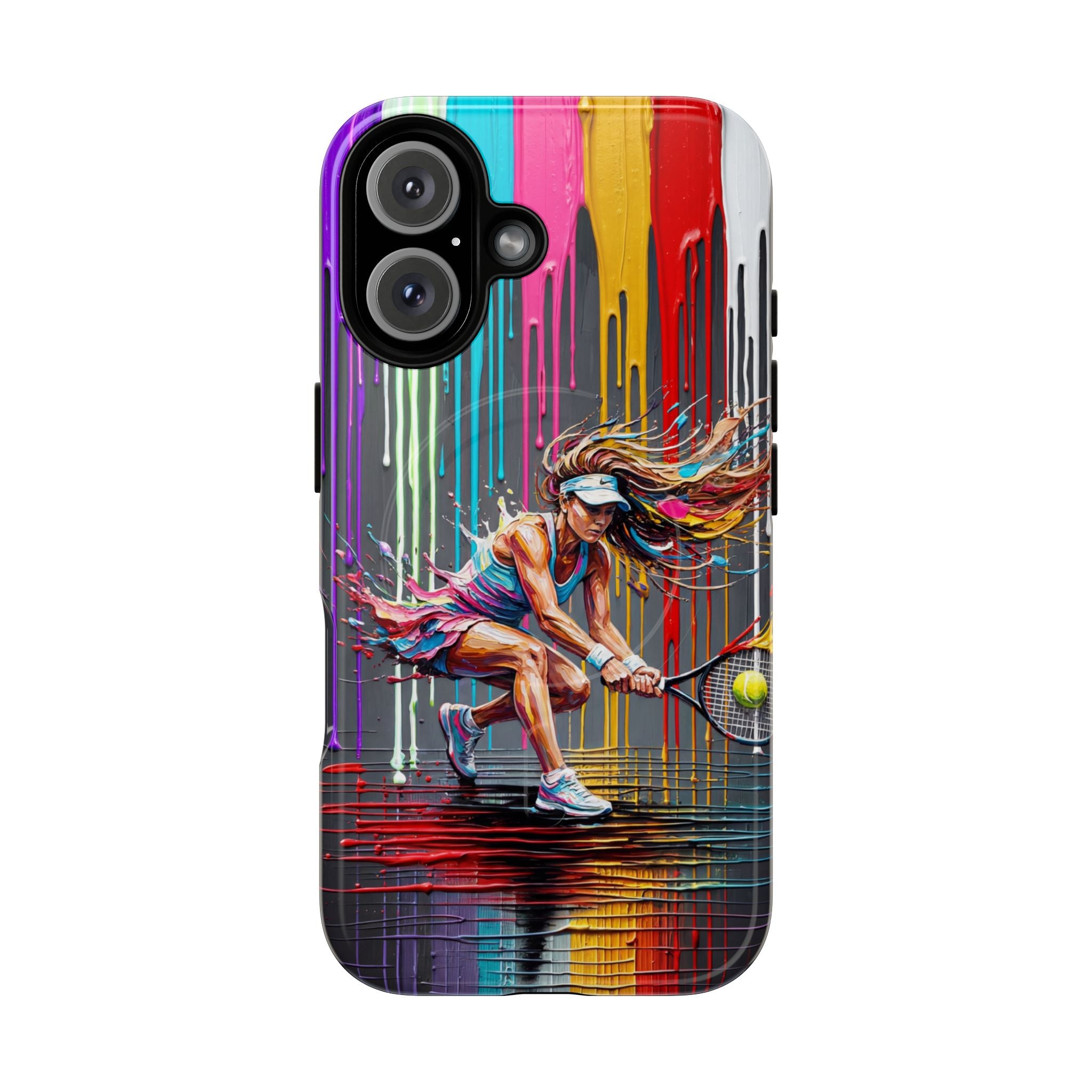 Colour Splash Tennis MagSafe iPhone Case | Vibrant Female Player Art