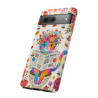 Floral Rainbow Cat Google Pixel Phone Case | Cat News Design