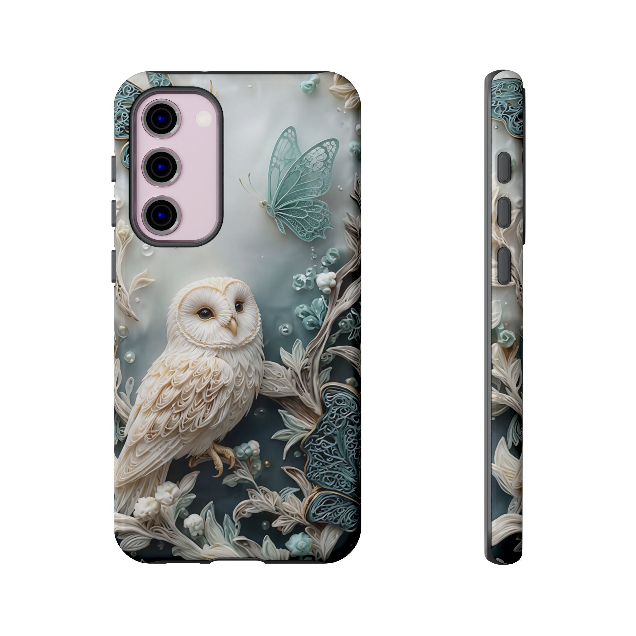 Barn Owl & Butterflies Tough Samsung Galaxy Case