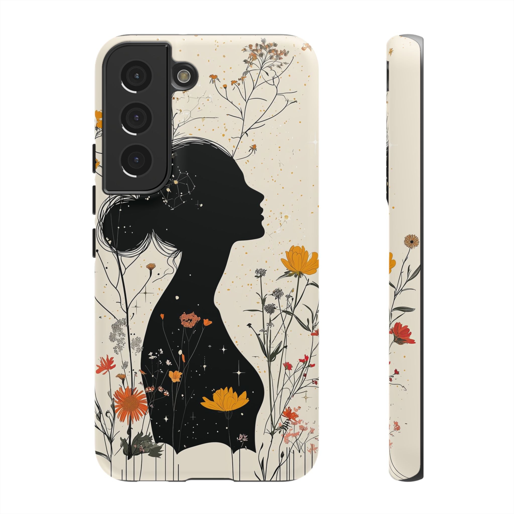 Floral Silhouette Samsung Galaxy Case | Botanical Woman