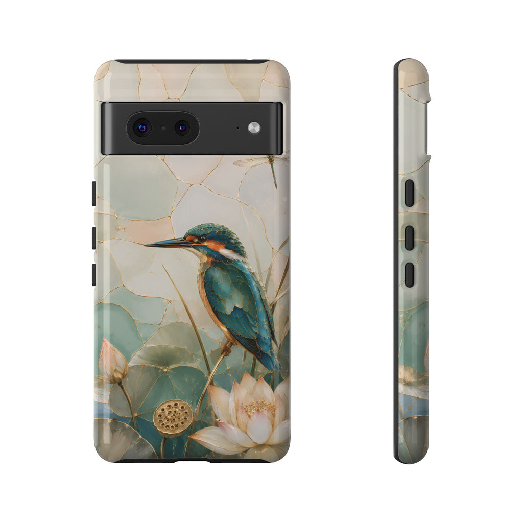 Kingfisher Google Pixel Phone Case | Lotus Flower Phone Case
