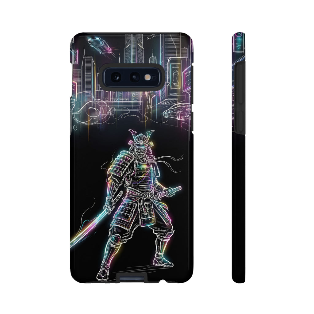 Neon Samurai Samsung Galaxy Phone Case | Cyberpunk City Armor