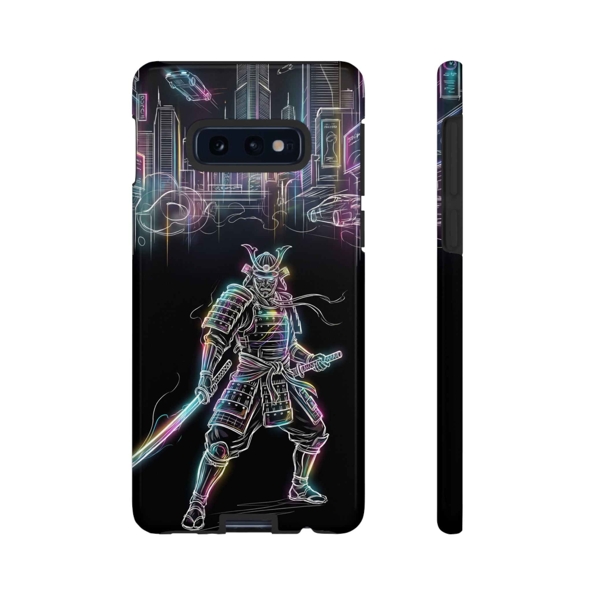 Neon Samurai Samsung Galaxy Phone Case | Cyberpunk City Armor
