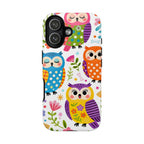 Cute Colorful Owls iPhone Case | Cute Owl Pattern Tough Case