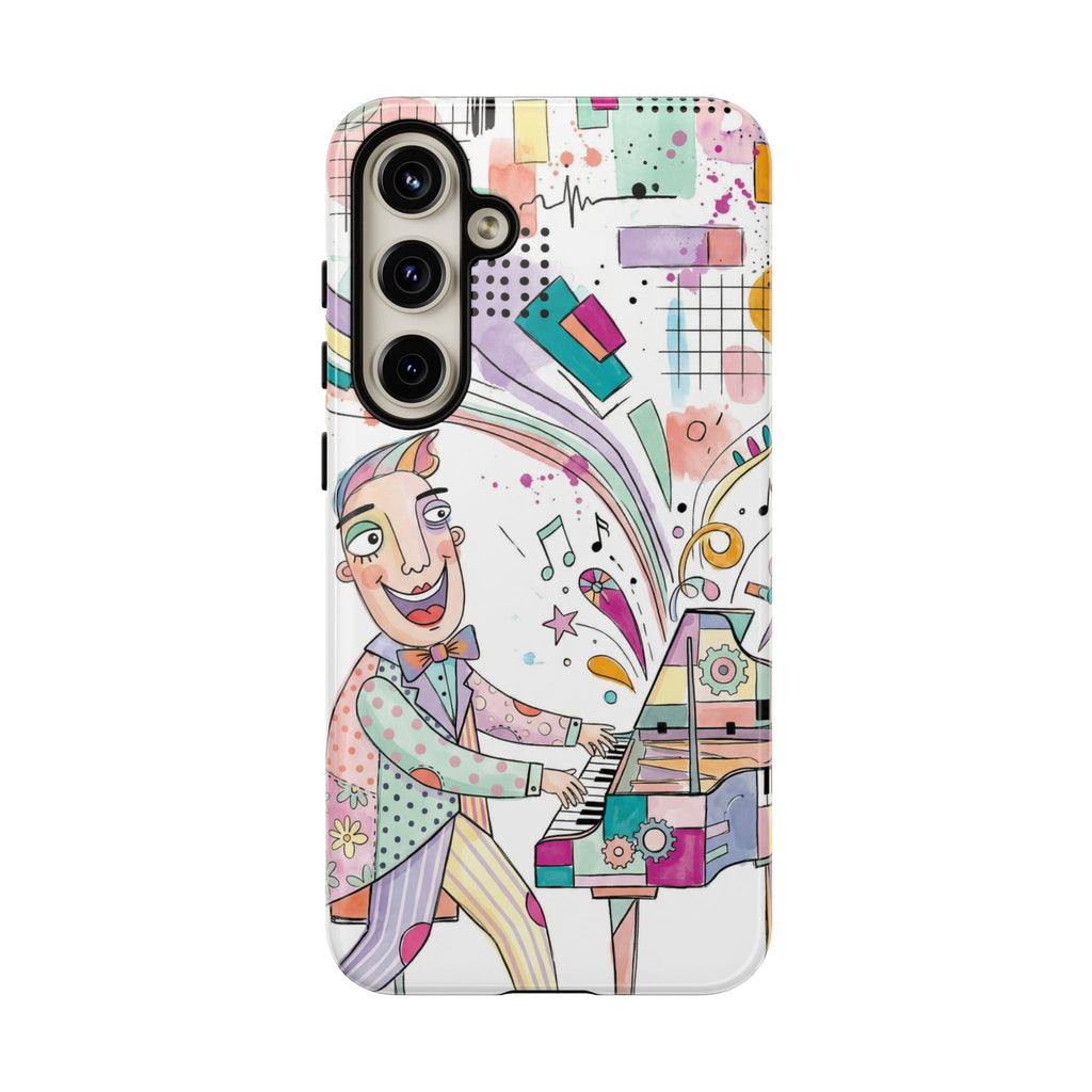 Musical Pianist Samsung Galaxy Phone Case | Colorful Whimsical Piano Art