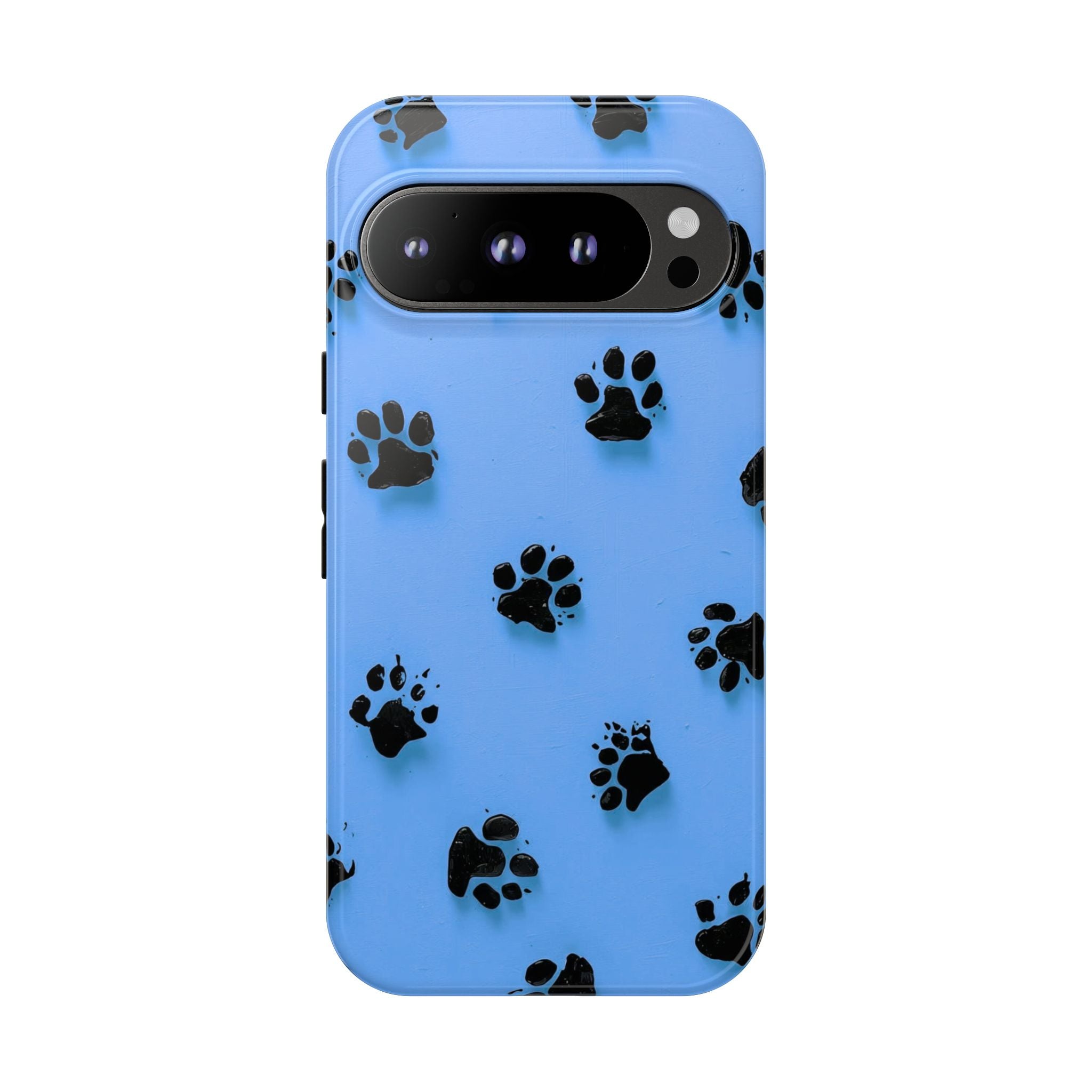 Blue Paw Print Tough Google Pixel Case — Protective Dog & Cat Lover Cover