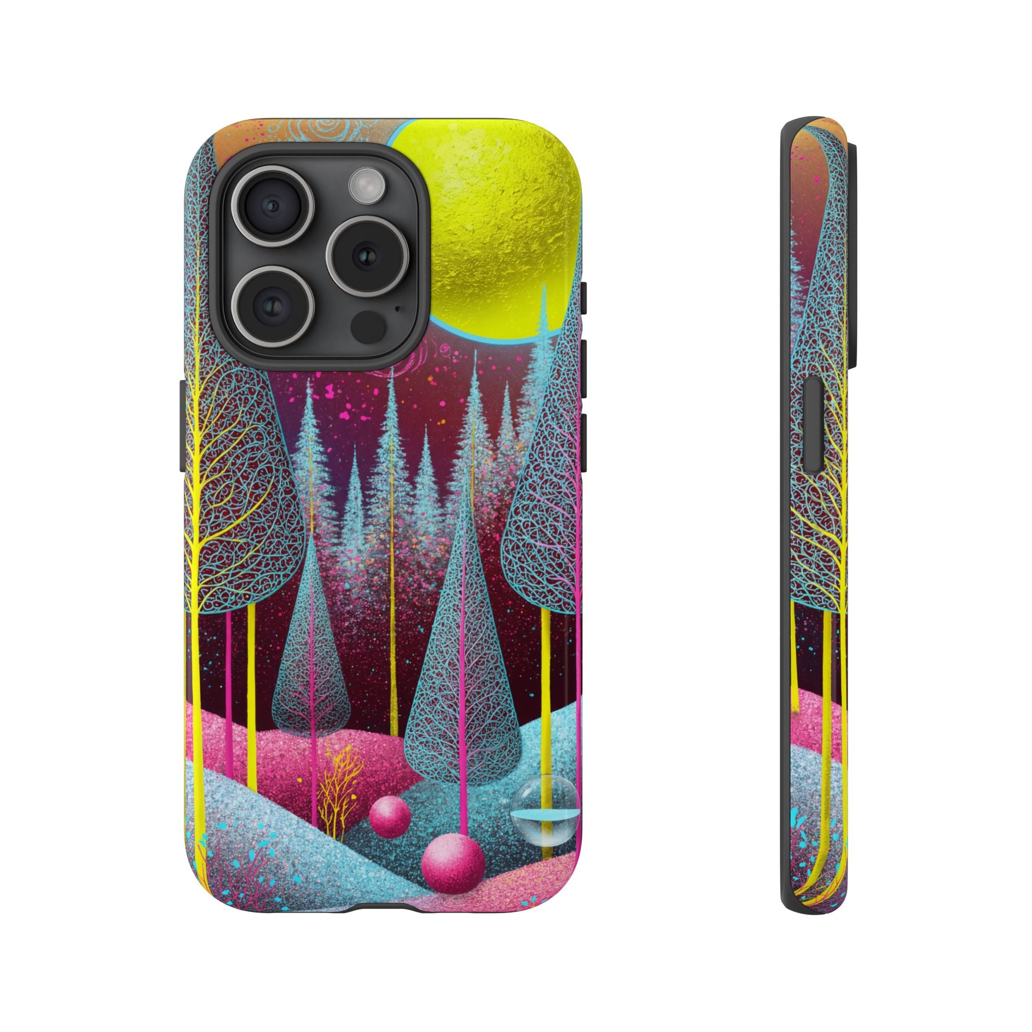 Neon Dreamscape Forest iPhone Case