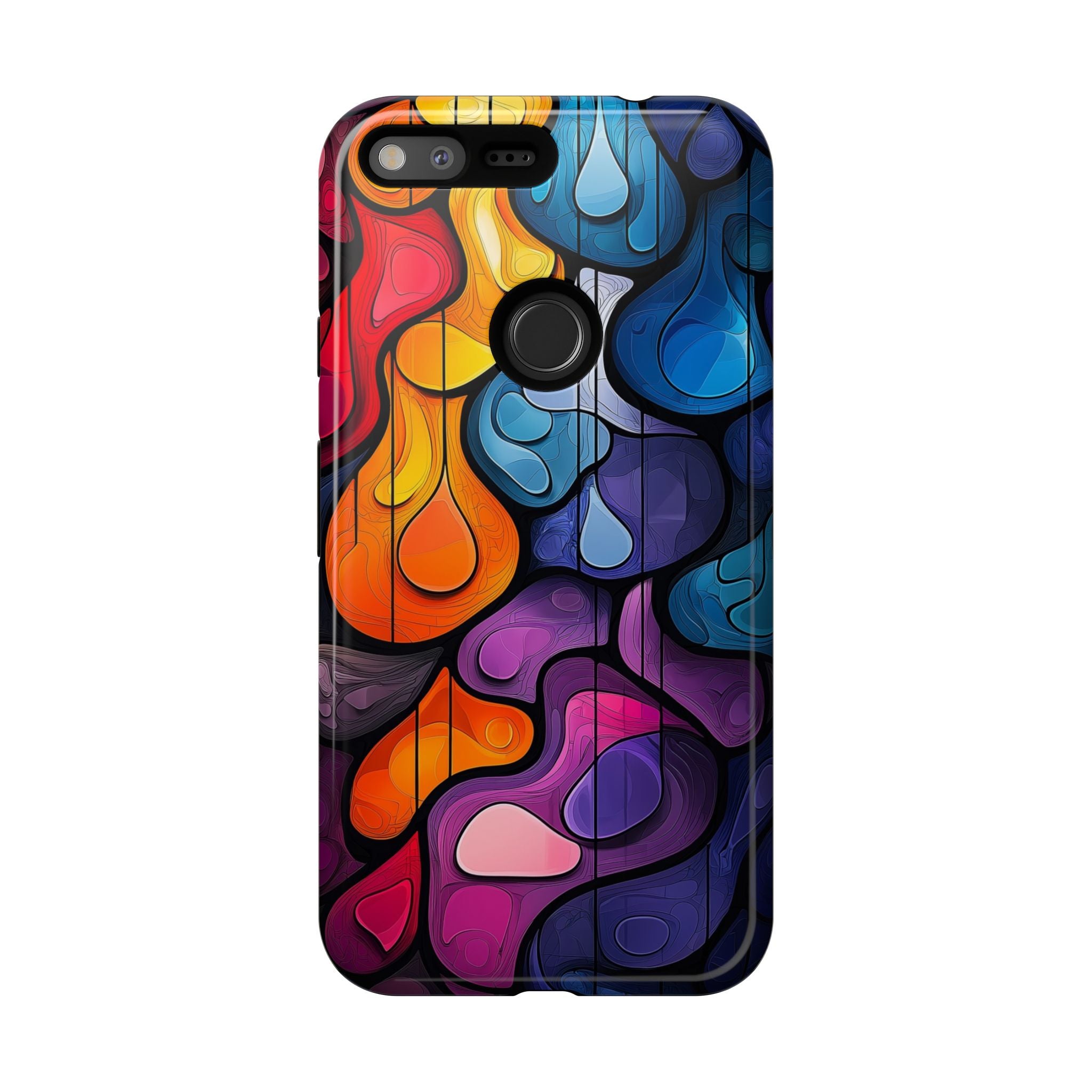 Abstract Colourful Drop Google Pixel Case — Vibrant Stained-Glass