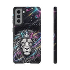 Galaxy Lion Samsung Galaxy Phone Case | Neon Crowned Lion Protective Case