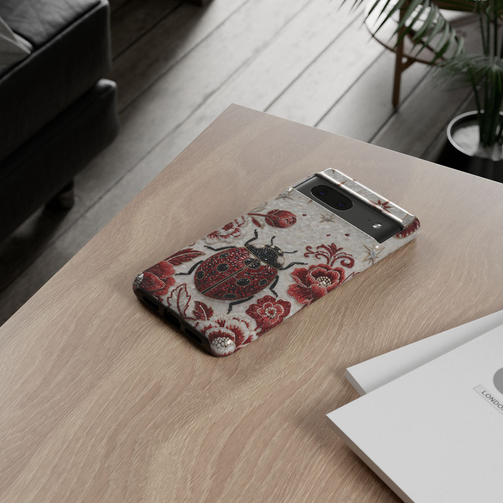 Cover protettiva "Vintage Red Beetle" per Google Pixel | Fantasia Floreale Coccinella