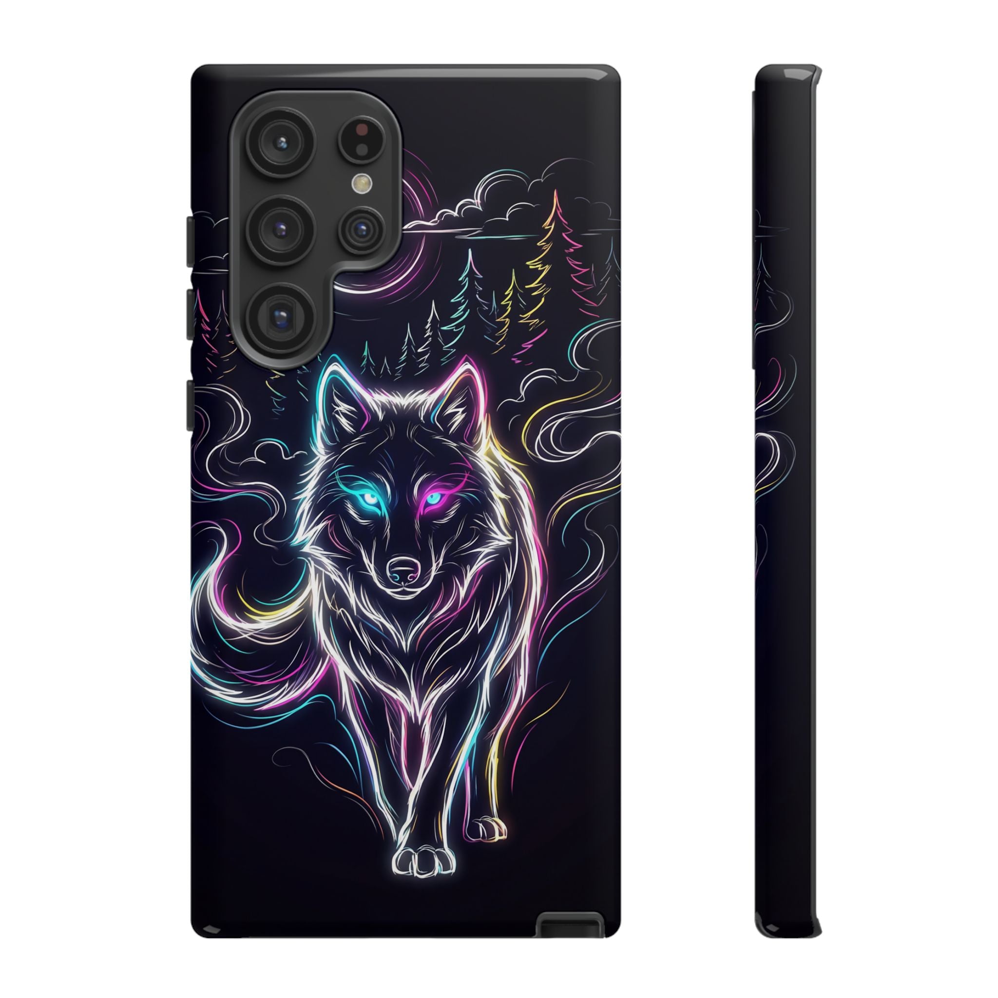 Neon Wolf Samsung Galaxy Phone Case | Mystic Glow Protective Tough Case