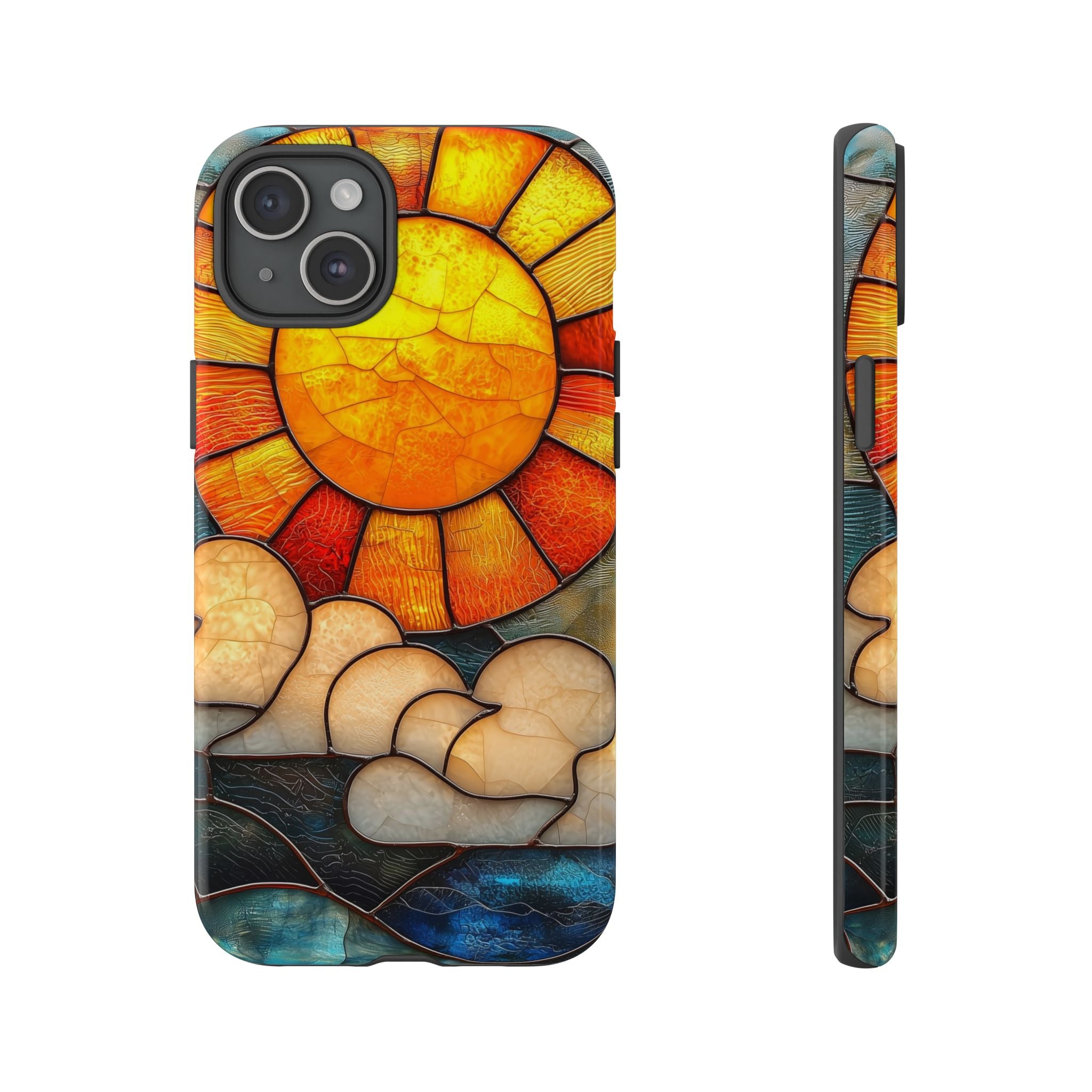 Stained Glass Sun & Clouds iPhone Case