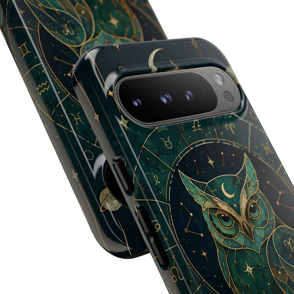 Moonlit Owl Google Pixel Phone Case | Stained Glass Owl Phone Case