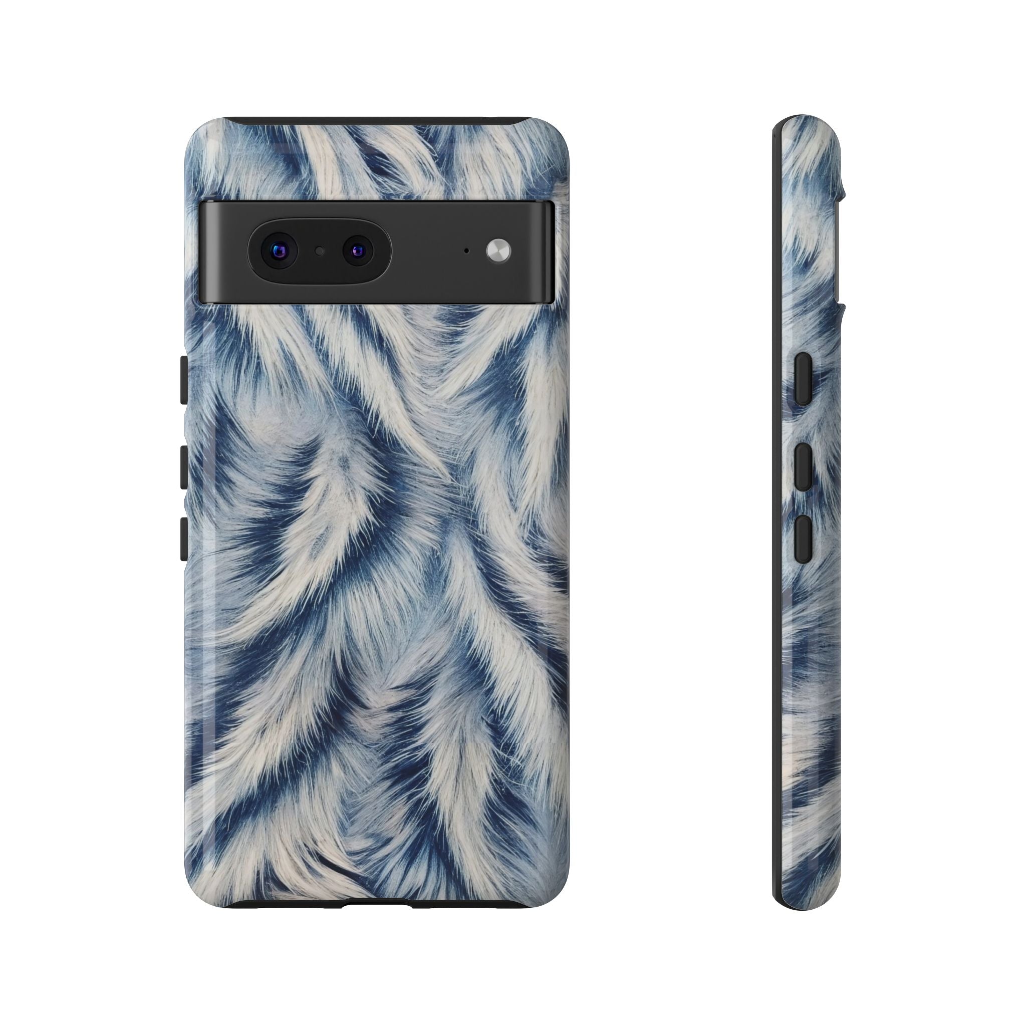 Blue Faux Fur Texture Protective Tough Google Pixel Case