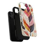 Custodia MagSafe resistente per iPhone Autumn Leaf | Design autunnale con piume ad acquerello